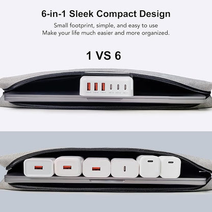 USB C Fast Charger, 100W GaN 6 Port Type C Charging Station Hub Block Cube - Image 7