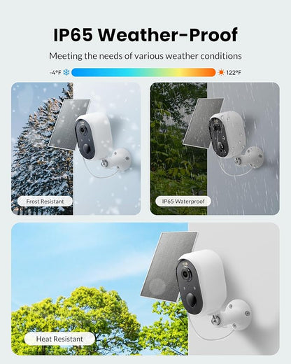 Aurumbach Solar Security Camera Outdoor Wireless 2 Pack, 2K Color Night Vision - Image 8