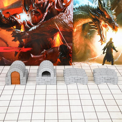 Dungeon Walls 40pcs 28mm Miniature RPG Terrain Modular System DND Building by AUSPDICE