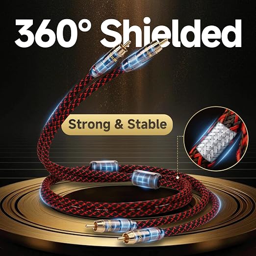 TODN Audiophile RCA to RCA Audio Cable Stereo RCA Cord - Image 4