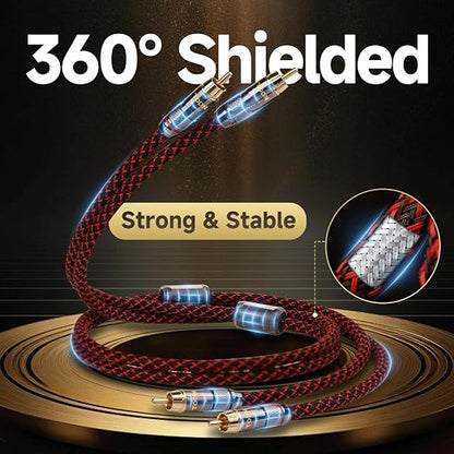 TODN Audiophile RCA to RCA Audio Cable Stereo RCA Cord - Image 4