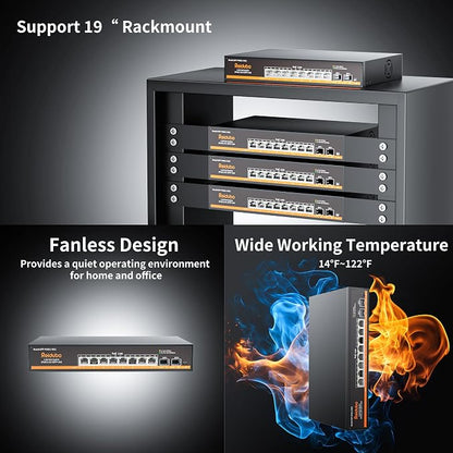 10-Port 2.5Gb PoE Switch Unmanaged, 2.5G Ethernet Switch - Image 6