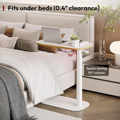 SANODESK Adjustable Overbed Bedside Table Pneumatic Adjustable Height Laptop - Image 3