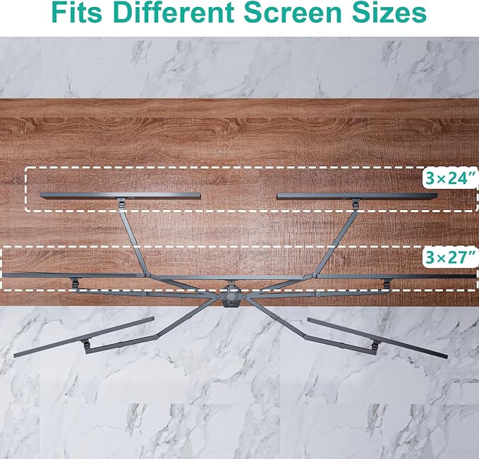 WALI Triple Monitor Mount, 3 Monitor Desk Mount - Image 9