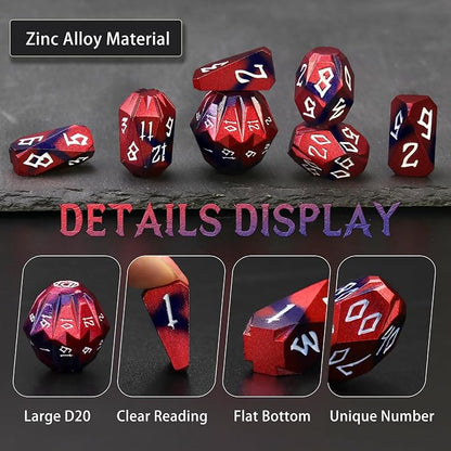 Metal Dice Set D and D for Dungeons and Dragon, Metal Polyhedral DND Dice - Image 3
