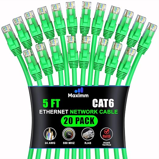 Maximm Cat 6 Ethernet Cable 5 ft by MaximmCable