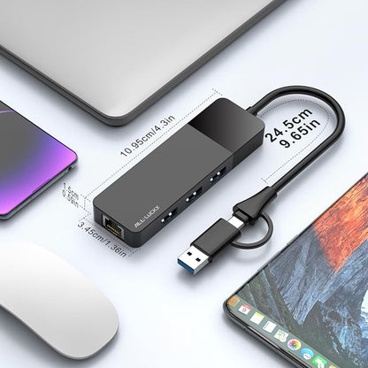 ALL-LUCKY USB to Ethernet Adapter, 4 in 1 USB C to Ethernet Adapter Hub - Image 8