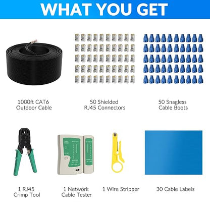 Cat6 Outdoor Ethernet Cable 1000 FT - Image 2