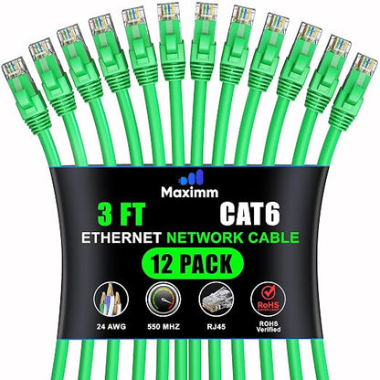 Maximm Cat 6 Ethernet Cable - 3 ft - High-Speed LAN by MaximmCable