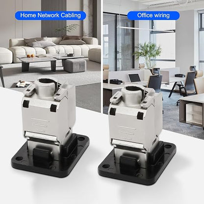 XMSJSIY CAT6A D-Type Panel Mount Connector Shielded RJ45 CAT6A Coupler Toolless - Image 5