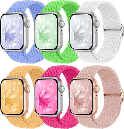 6 Pack Braided Stretchy Bands Compatible by KnossenWatchBand