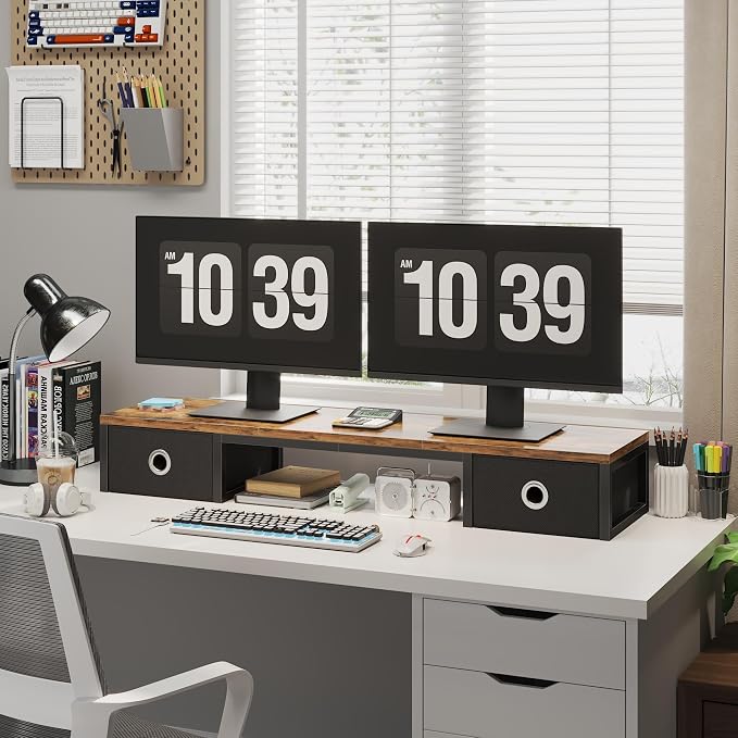 45" Large TV Riser with Fabric Drawers - Image 6