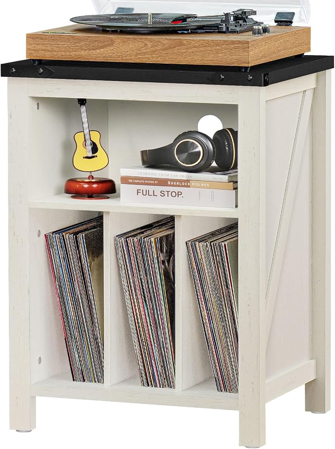Record Player Stand with Vinyl Record Storage Holds up to 160 Albums, Large by Joaxswe