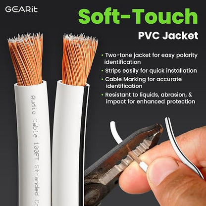 14AWG Speaker Wire, GearIT Pro Series 14 AWG Gauge Speaker Wire Cable Great Use - Image 2