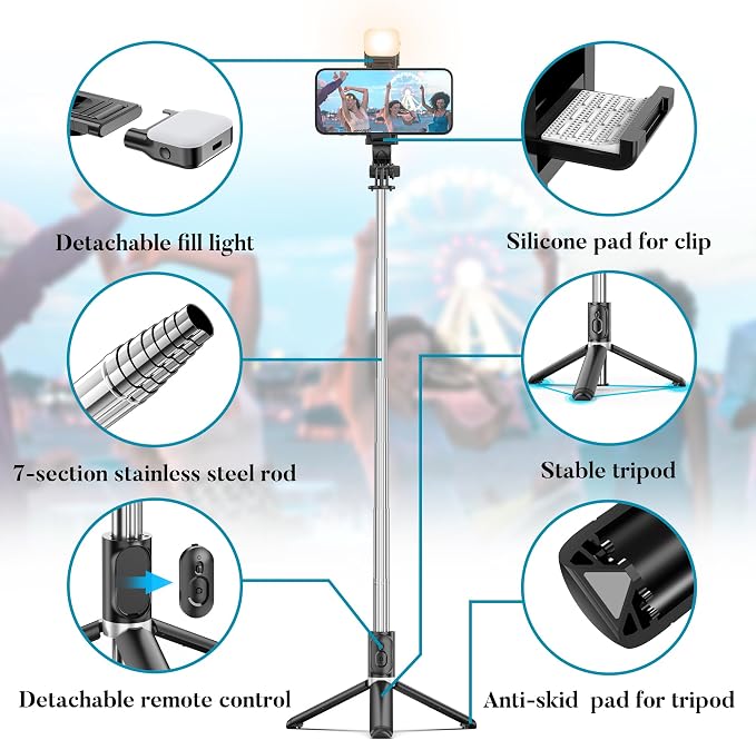 Portable 41 Inch Selfie Stick Phone Tripod - Image 3