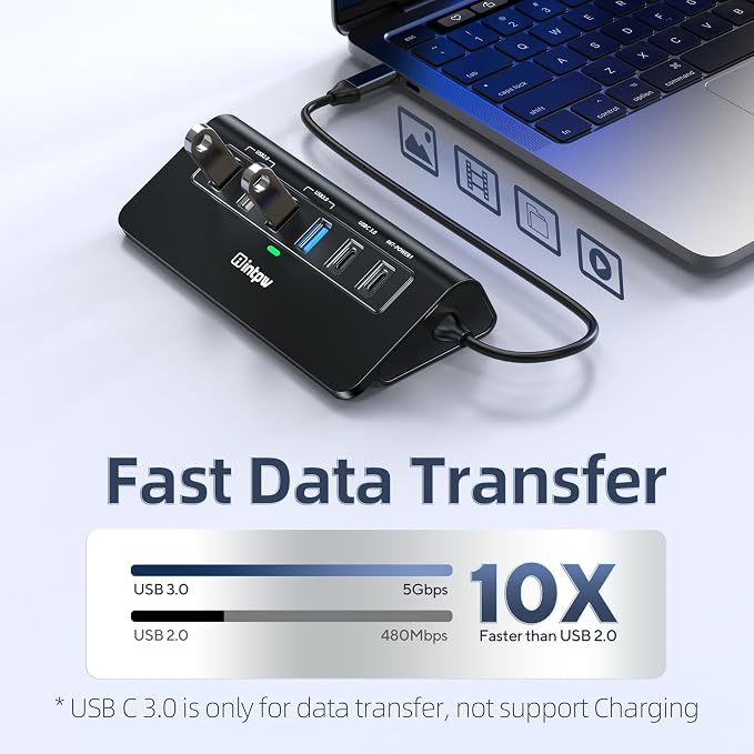 USB C Hub, intpw 9-in-1 USB Multiport Adapter - Image 5