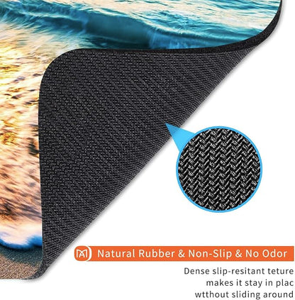 Square Mouse Pad Beach Sunset, Personalized Premium-Textured Custom Mouse Mat - Image 5