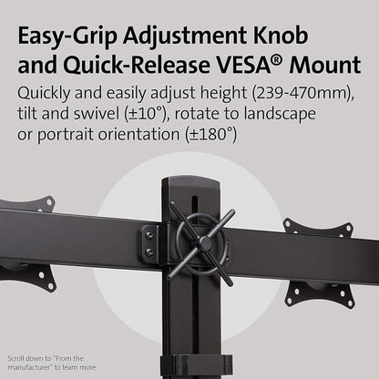 Kensington Dual Monitor Mount for Desk, C-clamp Vesa Monitor Stand Fits 2 - Image 3