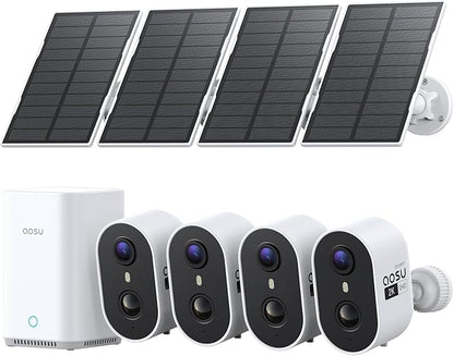 aosu Solar Security Cameras Wireless Outdoor, 2K HD Home Security Camera System by AOSUSecurityOffical