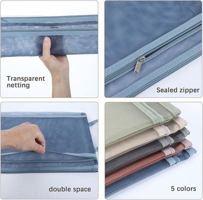 10 Pack Colored Mesh Zipper Pouch Bags, Double-Layer Nylon Puzzle Building - Image 4