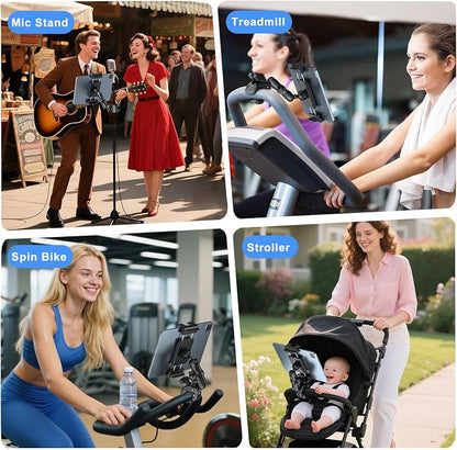 PLDHPRO Tablet Holder for Mic Stand 360° Swivel iPad Music Stand Mount for - Image 2