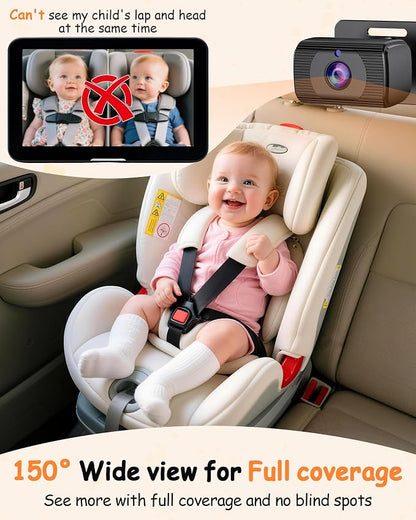 Rohent Baby Car Camera 7.2-Inch Monitor: 1080P HD Rear Facing Infant Backseat - Image 4