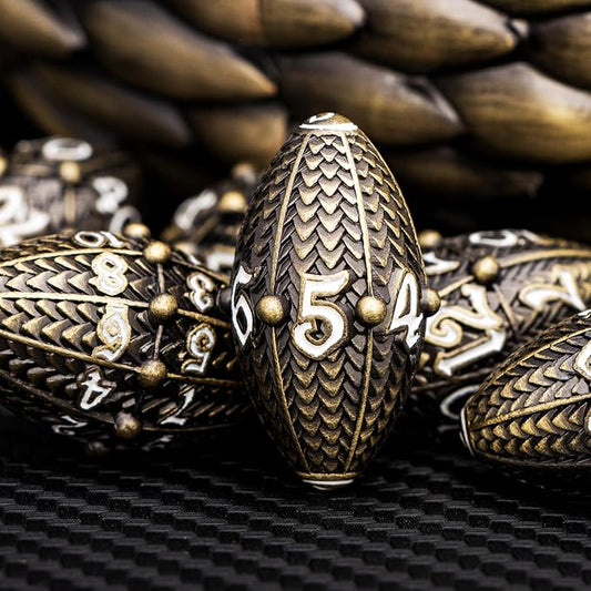 ARUOHHA DND Metal Dice Bronze Dragon Egg Dice - Image 2