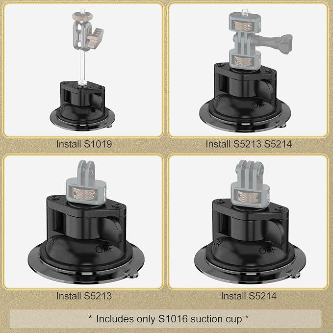 Suction Cup Mount, Windshield Suction Mount Bracket, Single Suction Base - Image 3