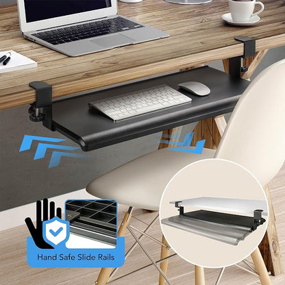 EHO Clamp-On Retractable Adjustable Keyboard Tray, Under Desk Ergonomic - Image 6