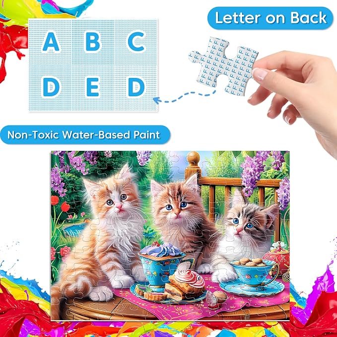 4 Packs 100 Piece Puzzles for Kids Ages 4-6 - Image 4