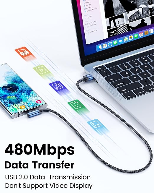 USB C Cable Right Angle, LG V30 - Image 5