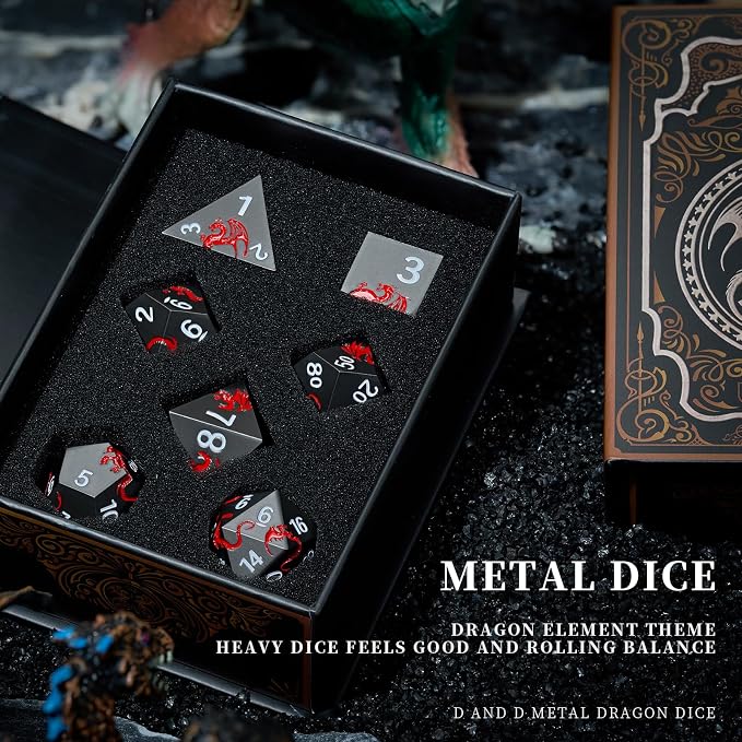 Metal DND Dice Set Dragon D&D Dice - Image 5