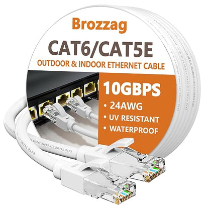 Ethernet Cable 35ft For Cat6/Cat5E, 10Gbps Compatible by Brozzag