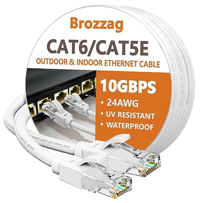 Ethernet Cable 40ft For Cat6/Cat5E, 10Gbps Compatible by Brozzag