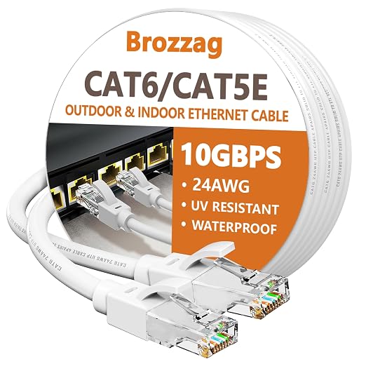 Ethernet Cable 75ft For Cat6/Cat5E, 10Gbps Compatible by Brozzag
