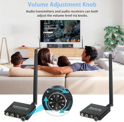 5.8GHz Wireless Audio Transmitter Receiver, 164Ft/50M Long Range 18ms Low - Image 5
