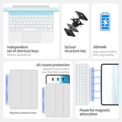 Keyboard Case for iPad Air 11 inch, Magnetic Detachable Keyboard Case for iPad - Image 4