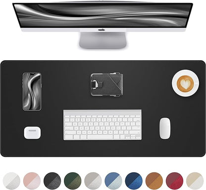 Leather Desk Pad Protector, Mouse Pad, Office Desk Mat, Non-Slip PU Leather by AFIING