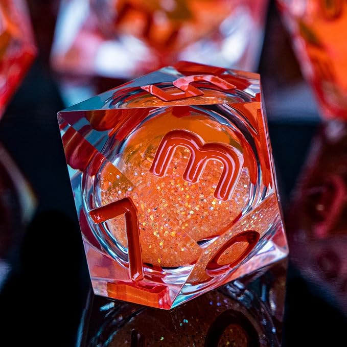 ARUOHHA Liquid Core DND Dice Set, RPG Orange Dungeons Polyhedral Dice - Image 4