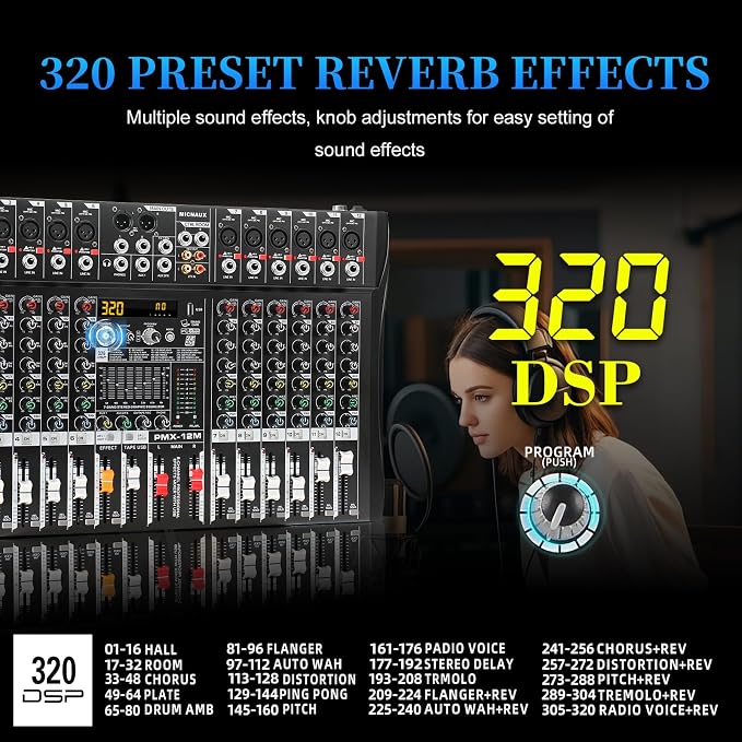 Audio Mixer 12 Channel Professional Mixer Console - Image 3