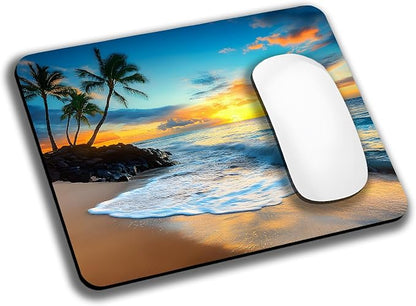 Sunset Beach Mouse Pads for Desk, Portable Wireless Computer Mouse pad Small by EASTSMOOTH