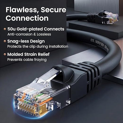 GEARit Cat 6 Ethernet Patch Cable 3 ft Black Cat6 Patch Cables 3ft - Image 4