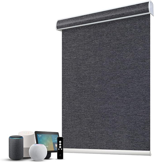 SmartWings Motorized 100% Blackout Shades Blinds, Custom Size, Cordless Window by SmartWings