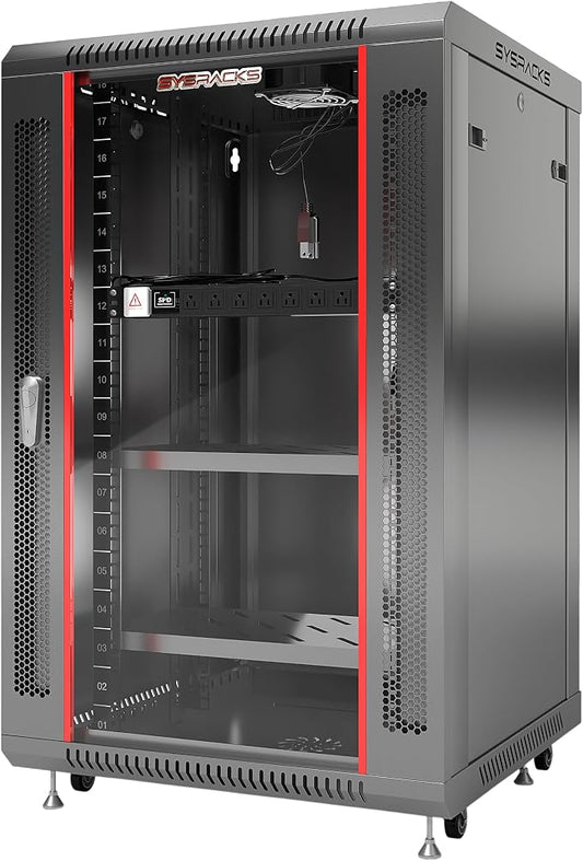 18U Wall Mount Server Rack Cabinet 24” Deep, 19” Network & AV Enclosure by SYSRACKS