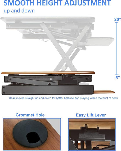 Rocelco 46" Large Height Adjustable Standing Desk Converter - Image 3