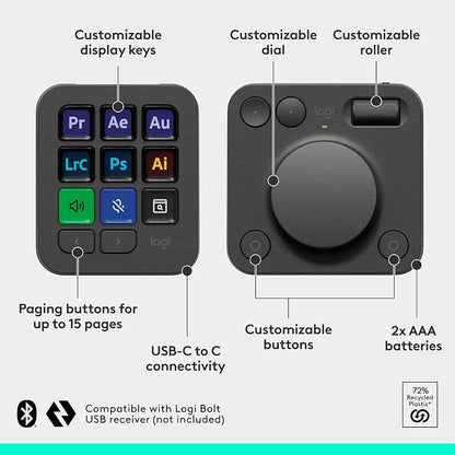 Logitech MX Creative Console, 9 Customizable LCD Keys, Stream Deck Accessories - Image 7