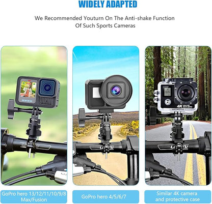 Bike Handlebar Mount for GoPro, 360 Degree Aluminium Alloy Motorbikes Round - Image 6