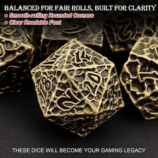 Haxtec Metal DND Dice Set Polyhedral D&D Dice Compatible - Image 2