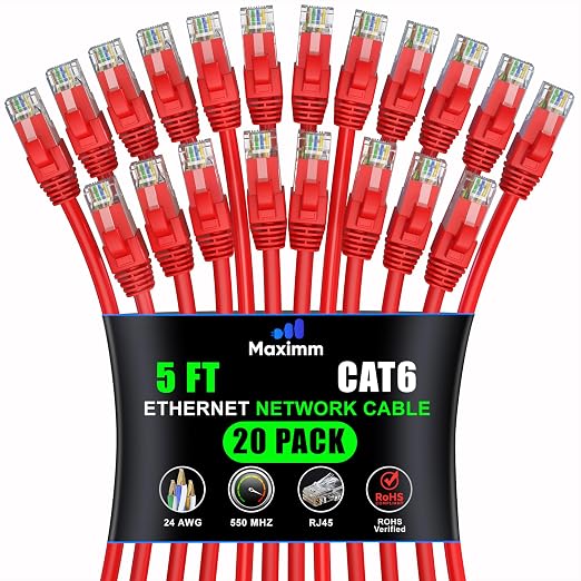 Maximm Cat 6 Ethernet Cable 5 ft by MaximmCable