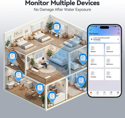 TECKNET WiFi Water Leak Detectors, Leak & Drip Alert - Image 2